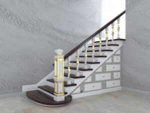 طراحی داخلی با نرده چوبی