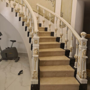 نمونه محصولات استارتر پله منبت پله تالار چوب